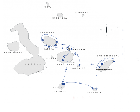 map itinerary yacht samba