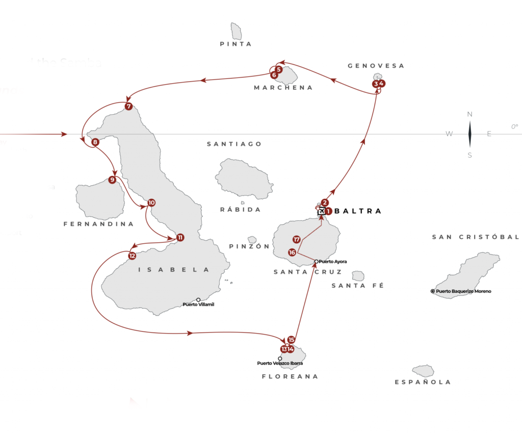 map itinerary yacht samba norte