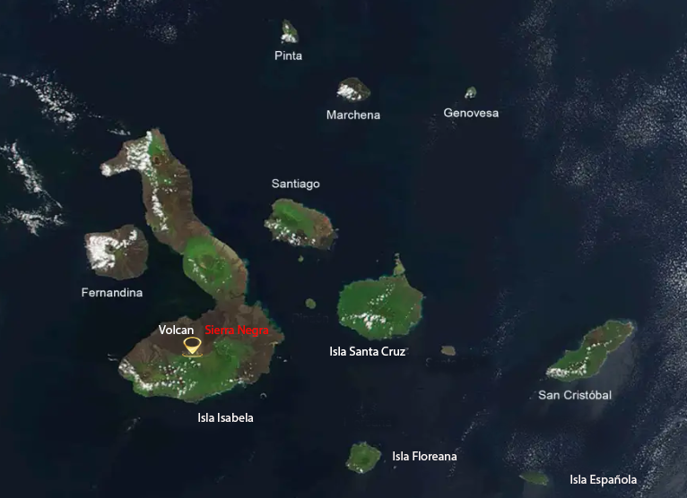 mapa volcan sierra negra